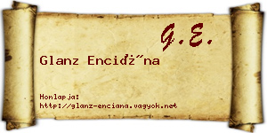 Glanz Enciána névjegykártya